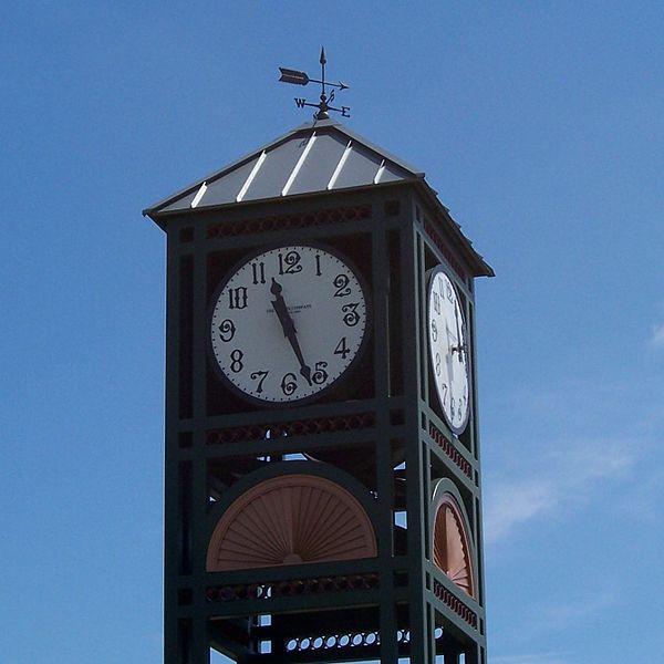 Clock tower in the Longwood Historic District