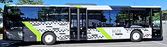 Livrée RGTR sur un autocar de Sales-Lentz, bande verte