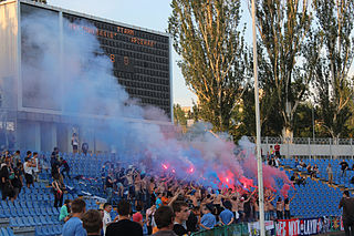 Ультрас «корабелов» празднуют завершение сезона 2012/13 и победу МФК «Николаев» с рекордным счётом 8:0