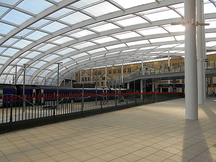 Structural steel roof at Manchester Victoria Station