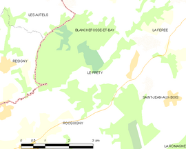 Mapa obce Le Fréty