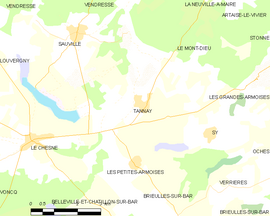 Mapa obce Tannay