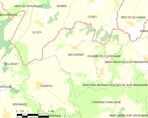 Poziția localității Sacquenay