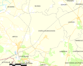 Poziția localității Châtillon-en-Dunois