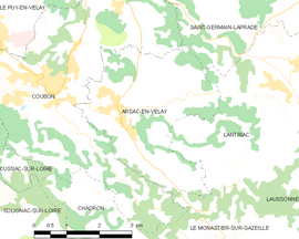 Mapa obce Arsac-en-Velay