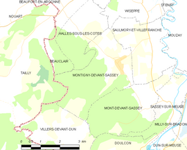 Mapa obce Montigny-devant-Sassey