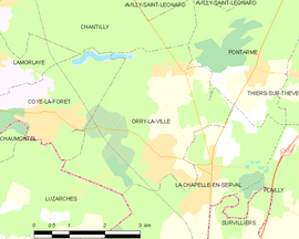 Mapa obce Orry-la-Ville