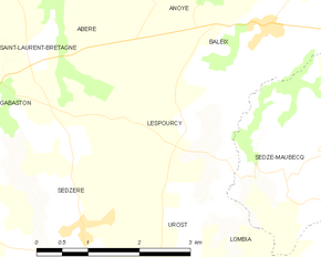 Poziția localității Lespourcy