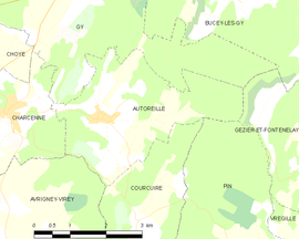 Mapa obce Autoreille