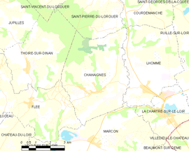 Mapa obce Chahaignes