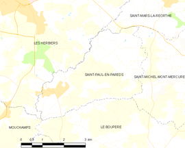 Mapa obce Saint-Paul-en-Pareds