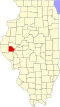 Kort over Illinois, der fremhæver Brown County.svg