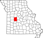 本顿县在密苏里州的位置