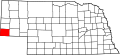 State map highlighting Kimball County