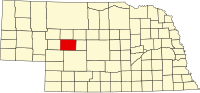 Map of Nebraska highlighting McPherson County