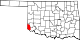 Map of Oklahoma highlighting Harmon County.svg