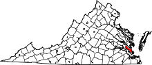 Harta e York County në Virginia