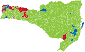 Mapa do 1º turno da eleição para governador em Santa Catarina em 2010.svg