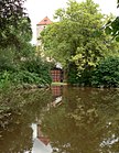 Hochwasser von 2017 im Bereich des früheren Burggrabens