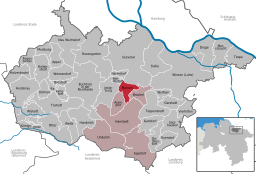 Läget för kommunen Marxen i Landkreis Harburg