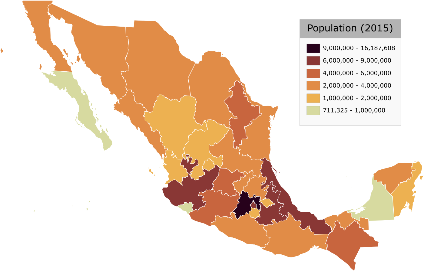 Большая численность населения мексики. Карта плотности населения Мексики. Мехико карта население. Население Мексики карта. Штаты Мексики.