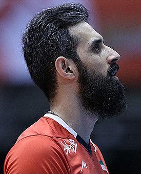 Mir Saeid Marouf in the match between Iran and China at the Men's World Olympic Qualification Tournament in Tokyo.jpg