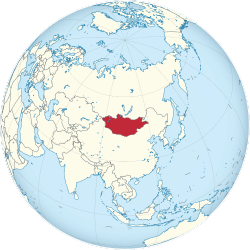 Mongolia on the globe (Mongolia centered).svg