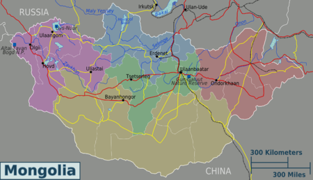 Mapa rozdělená podle regionů