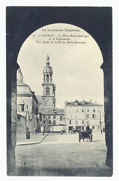 File:Nancy - la place Saint-Georges et la Cathédrale. Vue prise de la Porte Saint-Georges. La Lorraine Il P-FG-CP-01277.jpg