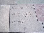 Wood's handprint, footprints and signature in front of the Grauman's Chinese Theater