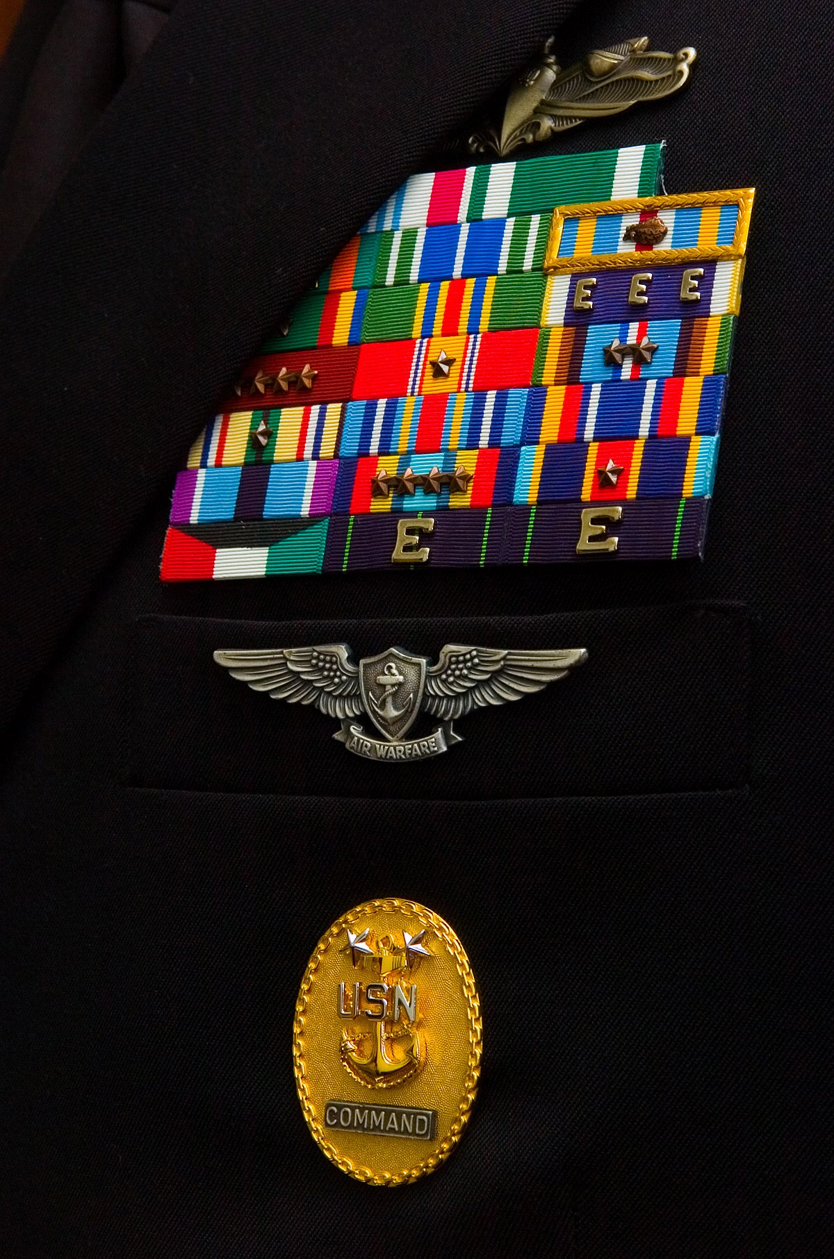 navy dress blue uniform ribbon placement