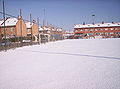 El día siguiente a la excepcional nevada del 9 de enero de 2009, en el campo de fútbol.