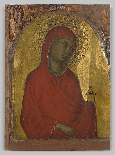 File:Niccolo di Segna - Portret "H. Maria Magdalena" tempera op hout door Niccolo di Segna, circa 1335-1340, Siena - 0026 - Huis Bergh.jpg