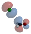 Estimated Bürgi–Dunitz ( α B D {\displaystyle \alpha _{BD}} ) angle for this simplest H(–) → H2C=O nucleo-philic addition.