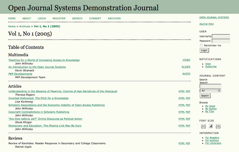 File:Open Journal Systems interface screenshot.png