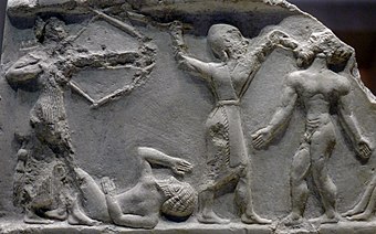 Detail of a victory stele of Akkadian king Rimush