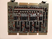 One of three inter-connected modules that make up an Omnibus-based (PDP 8/e/f/m) PDP-8 core memory plane. PDP-8 core memory driver module 1.jpg