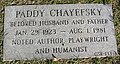 Paddy Chayefsky Footstone 2011C.jpg