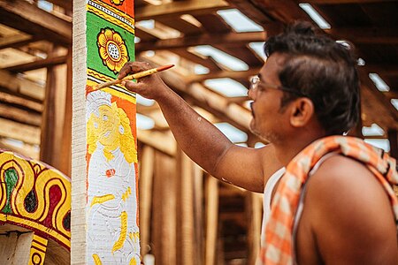 Painting work on Ratha at Puri