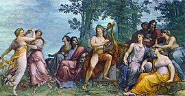 Apollo and the Muses on Parnassus, by Andrea Appiani Parnassus, Andrea Appiani (1811).jpg