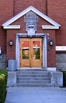 Royal Military College Saint-Jean, Canada, training centre for recruits from age 16 and characterised by a "hostile environment and mistreatment of many female cadets" (Arbour Review) Pavillon administratif, College Militaire Royal, Saint-Jean-sur-Richelieu (entree principale) 01.JPG