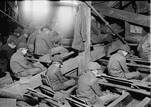 Breaker boys sort coal in at an anthracite coal breaker near South Pittston, Pennsylvania, in 1911