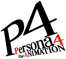 Logo reprenant la charte graphique du logo du jeu. Le 4, le P de Persona et le A de Animation sont en rouge.