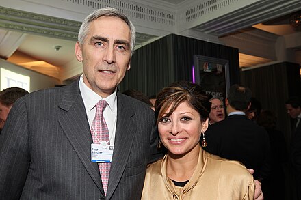 Peter Löscher, President and CEO of Siemens, with Maria Bartiromo at the FT CNBC Davos Nightcap, 26 January 2012