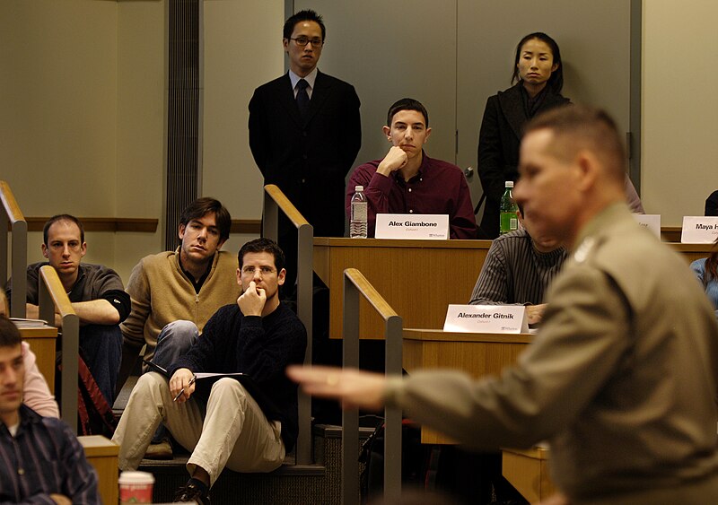 File:Peter Pace speaking with Wharton business students during a lecture at the University of Pennsylvania (061128-F-0193C-006).jpg