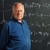 Peter Higgs, faculty at Edinburgh since 1960 and Emeritus Professor after 1996, was awarded the Nobel Prize in Physics in 2013. Peter higgs chalkboard.jpg