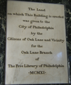 Free Library of Philadelphia, Oak Lane Branch Library, 6614 North 12th Street, Philadelphia, PA 19126