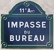 Plaque Impasse Bureau - Paris XI (FR75) - 2021-06-20 - 1.jpg