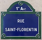Plaque Rue Saint Florentin - Paris I (FR75) - 2021-06-14 - 1.jpg