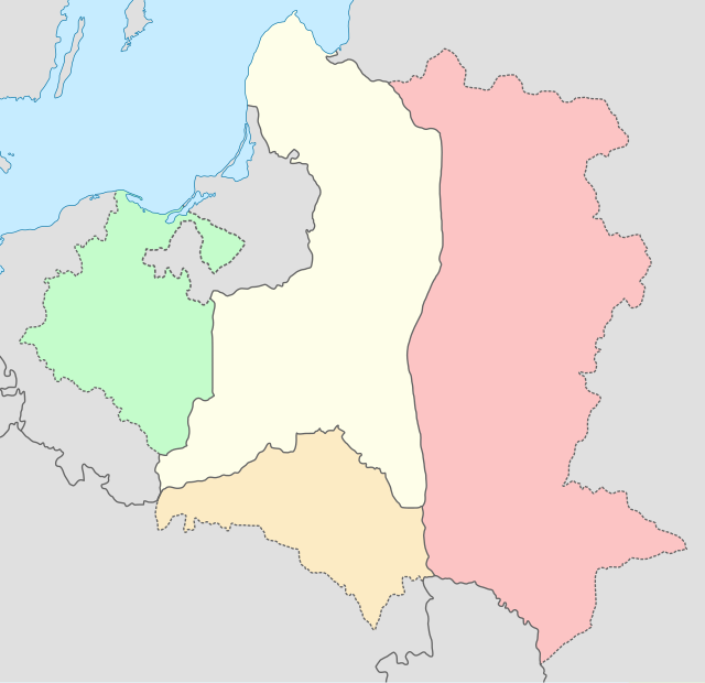 Mapa konturowa Polski w 1794, w centrum znajduje się punkt z opisem „miejsce bitwy”